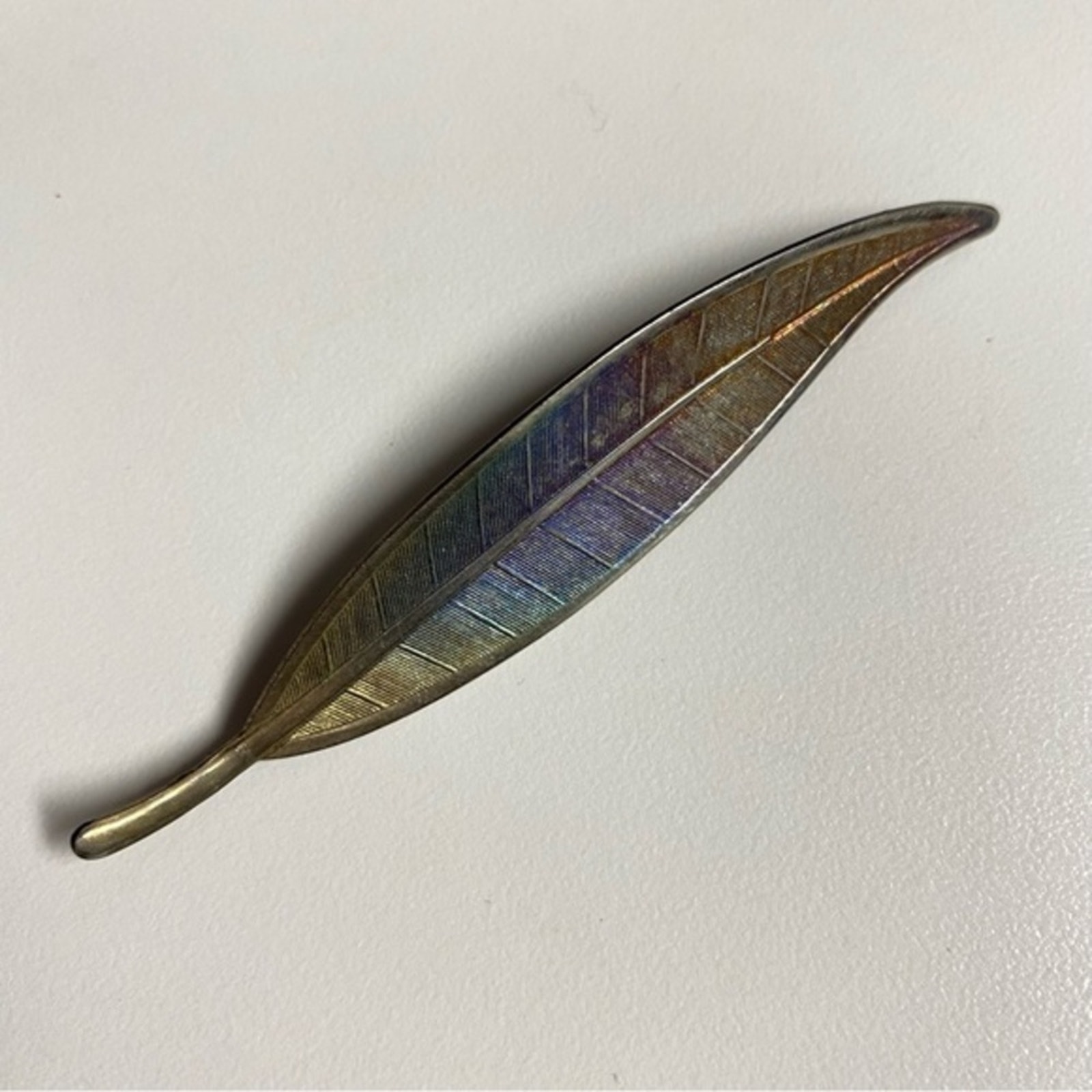 Vintage Sterling Silver Leaf Brooch Pin Unsigned Beauster Motif Beaucraft 1950s